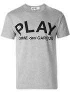 Comme Des Garçons Play Logo Print T-shirt, Men's, Size: Xl, Grey, Cotton