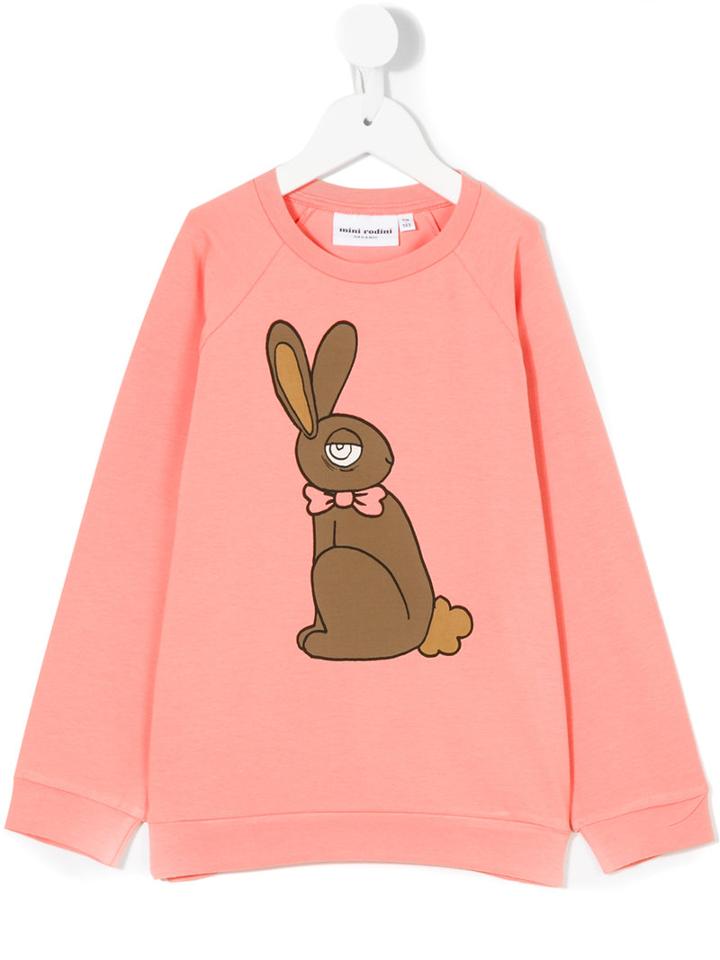 Mini Rodini - Rabbit Print Sweatshirt - Kids - Organic Cotton/spandex/elastane - 7 Yrs, Pink/purple