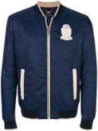 Billionaire Chest Patch Bomber Jacket - Blue