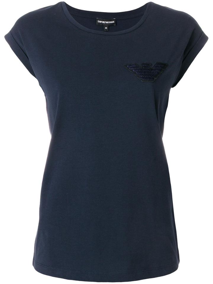 Emporio Armani Logo Patch T-shirt - Blue