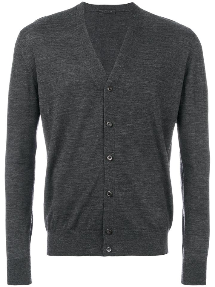 Prada V-neck Cardigan - Grey
