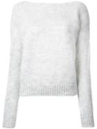 Agnona Boat Neck Jumper, Women's, Size: 38, Grey, Polyamide/mohair/wool