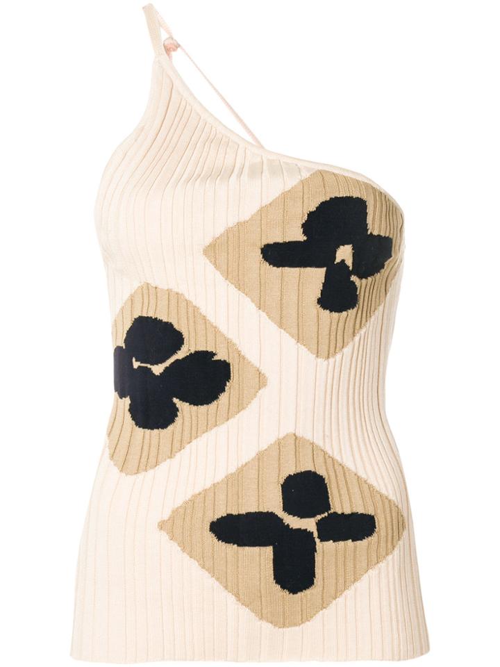 Jacquemus One-shoulder Patterned Top - Nude & Neutrals