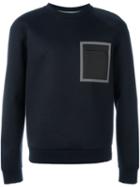 Emporio Armani Square Print Sweatshirt, Men's, Size: Large, Blue, Viscose/polyester/cotton