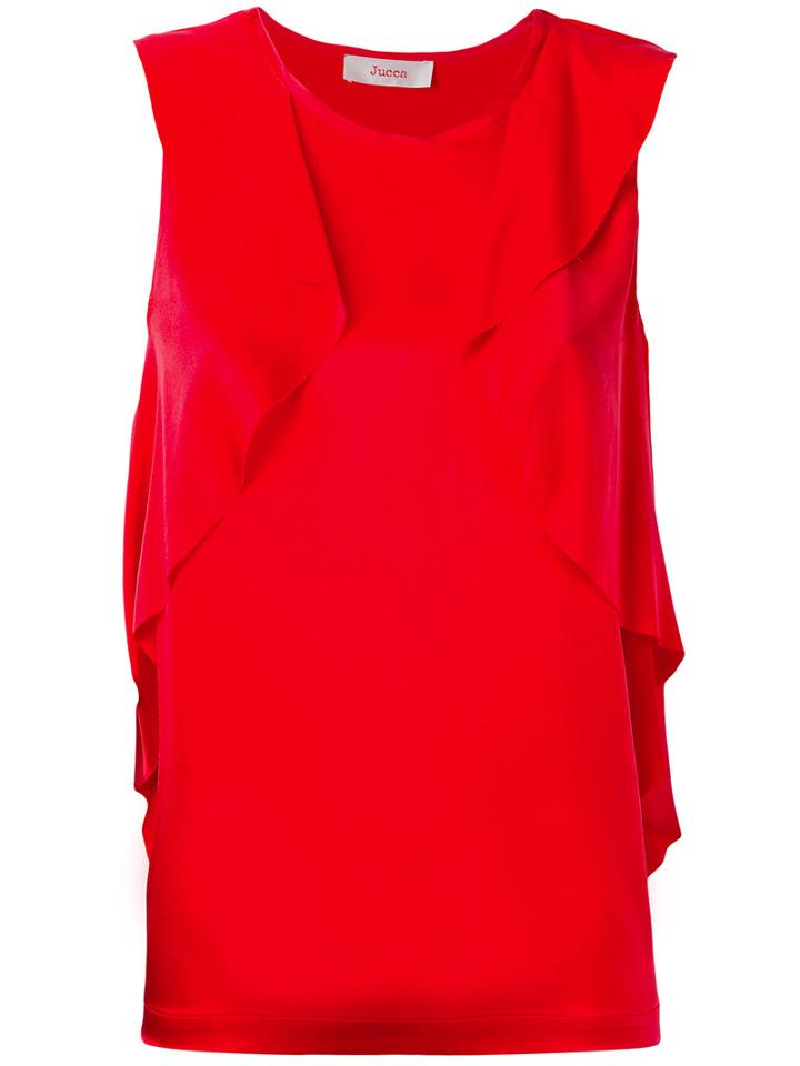 Jucca - Rouched Tank Top - Women - Silk/spandex/elastane - 44, Red, Silk/spandex/elastane