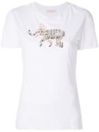 Tory Burch - Sequin Detail Elephant T-shirt - Women - Cotton - Xs, White, Cotton
