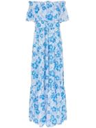 All Things Mochi Kona Floral-print Maxi Dress - Blue