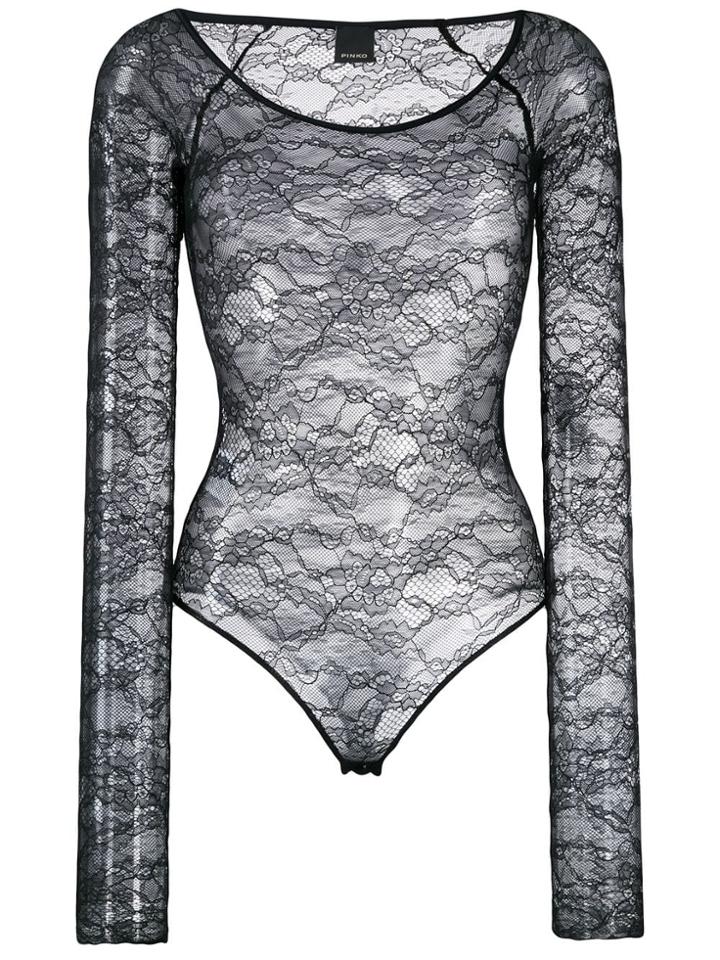 Pinko Long-sleeved Lace Body - Black