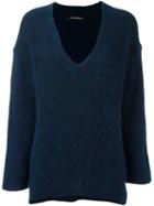 By Malene Birger V-neck Sweater, Women's, Size: Xs, Blue, Polyamide/spandex/elastane/mohair/wool