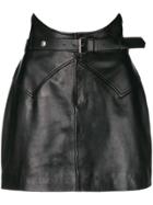 Saint Laurent Belted Mini Skirt - Black