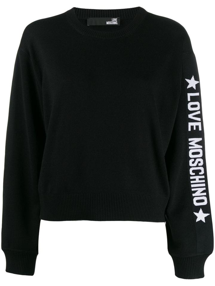 Love Moschino Loose-fit Logo Jumper - Black
