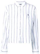 Polo Ralph Lauren Embroidered Logo Striped Linen Shirt - White
