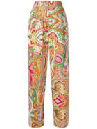 Moschino Pre-owned Printed Straight-leg Trousers - Pink