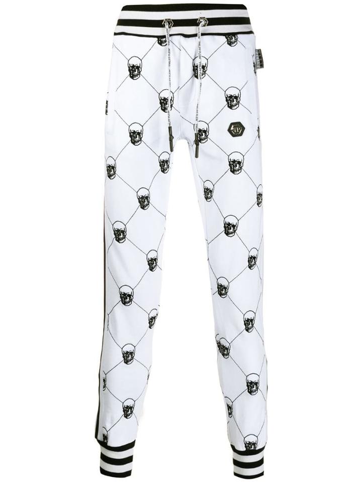 Philipp Plein Skull Track Pants - White