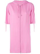 Moschino Vintage - Logo Print Hooded Dress - Women - Viscose - 38, Pink/purple, Viscose