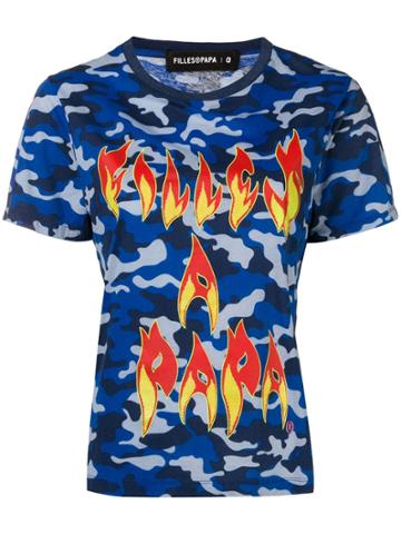 Filles A Papa Camouflage T-shirt - Blue