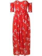 Ganni Off-the-shoulder Dress - Red