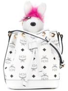 Mcm - Visetos Drawstring Bag With Charm - Women - Calf Leather/pvc - One Size, Women's, White, Calf Leather/pvc