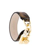 Dolce & Gabbana Leopard Print Lock Bracelet - Brown