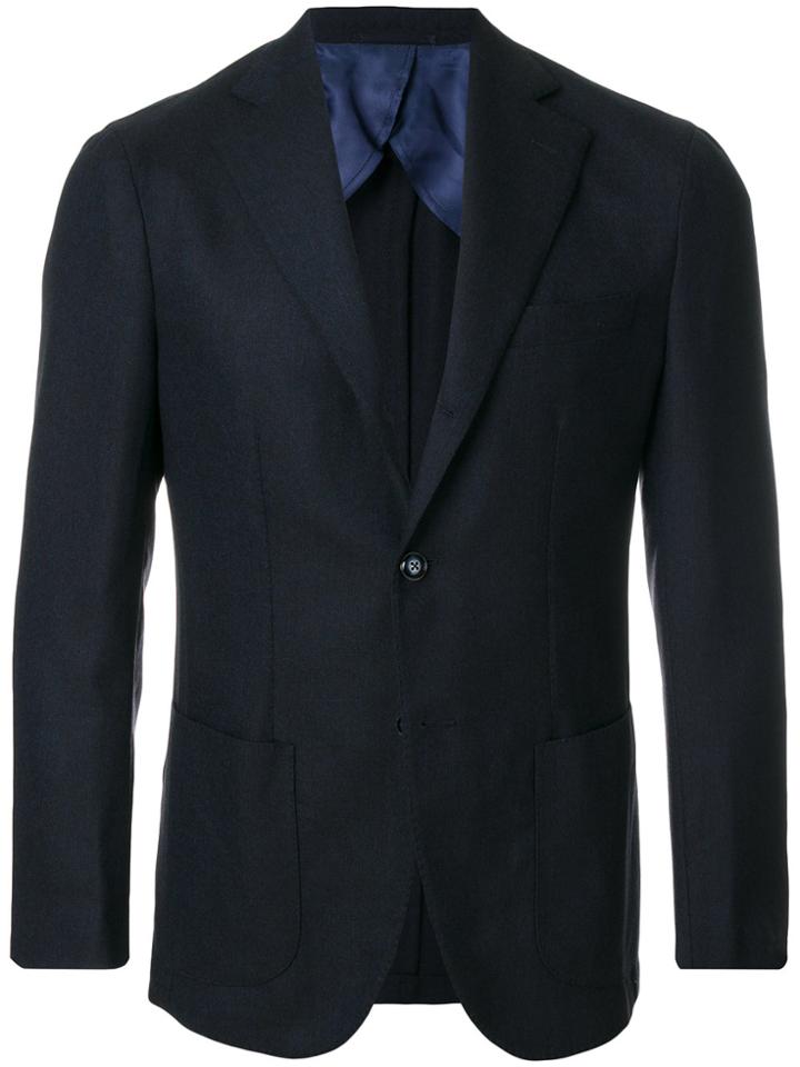 Barba Two Button Blazer - Blue