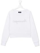 Dsquared2 Kids Embellished Logo Sweatshirt, Girl's, Size: 16 Yrs, White