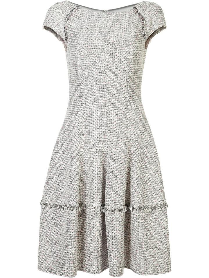 Talbot Runhof Flared Dress, Women's, Size: 40, Nude/neutrals, Wool/cotton/polyester/spandex/elastane