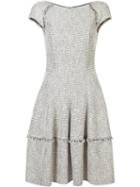 Talbot Runhof Flared Dress, Women's, Size: 40, Nude/neutrals, Wool/cotton/polyester/spandex/elastane