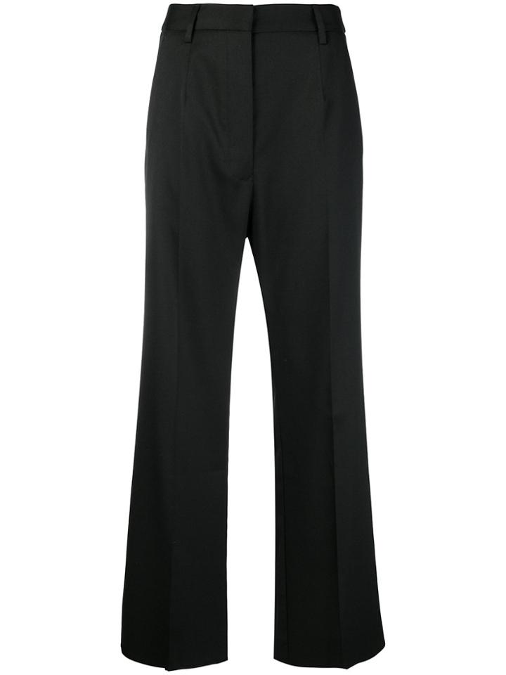Mm6 Maison Margiela Flared High Waisted Trousers - Black