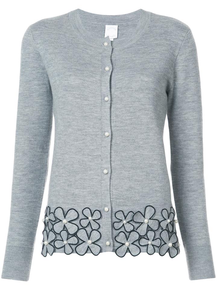 Huishan Zhang Appliqué Flower Cardigan - Grey