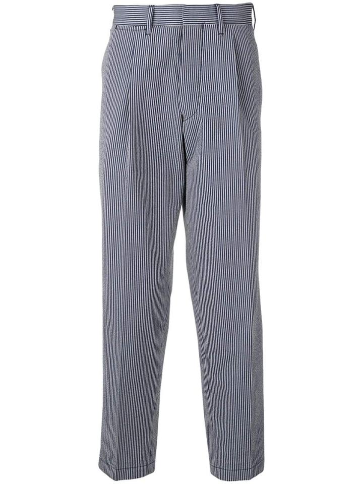 The Gigi Striped Pattern Chinos - Blue