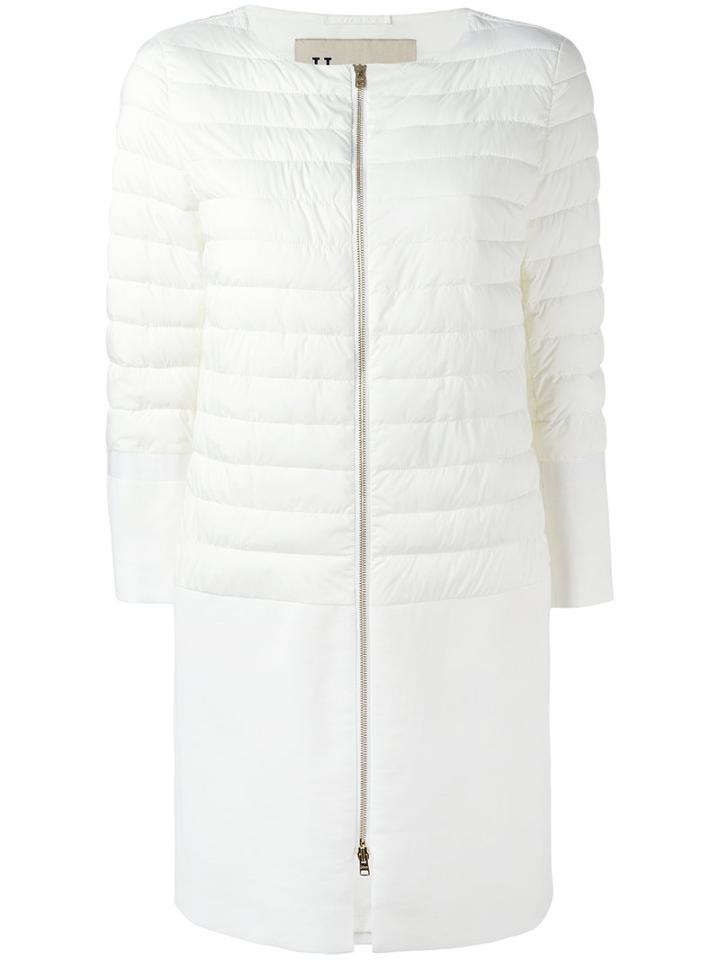 Herno - Zipped Padded Parka Coat - Women - Cotton/polyamide/polyester/polyurethane - 40, White, Cotton/polyamide/polyester/polyurethane
