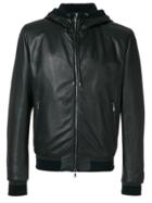 Dolce & Gabbana Leather Hooded Jacket - Black