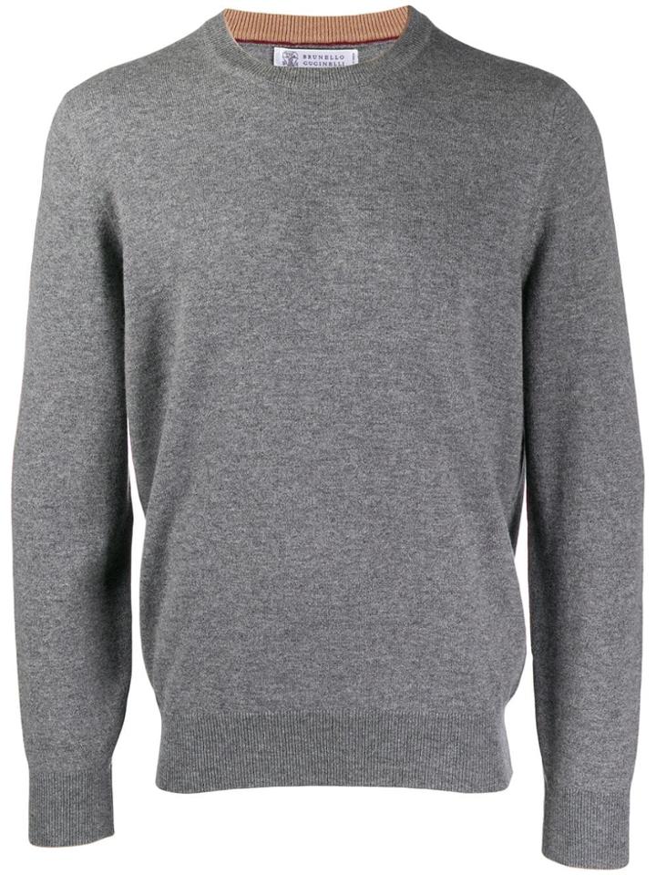 Brunello Cucinelli Slim-fit Cashmere Sweater - Grey