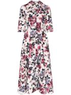 Erdem Kasia Floral Flared Shirt Dress - White