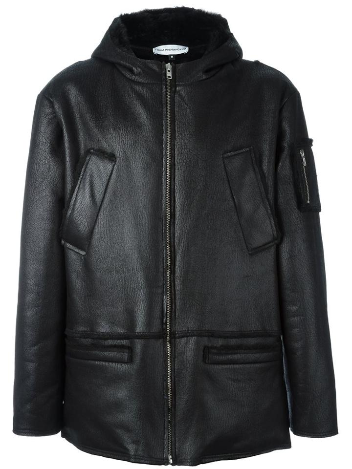 Gosha Rubchinskiy Hooded Coat, Men's, Size: Medium, Black, Acrylic/polyester