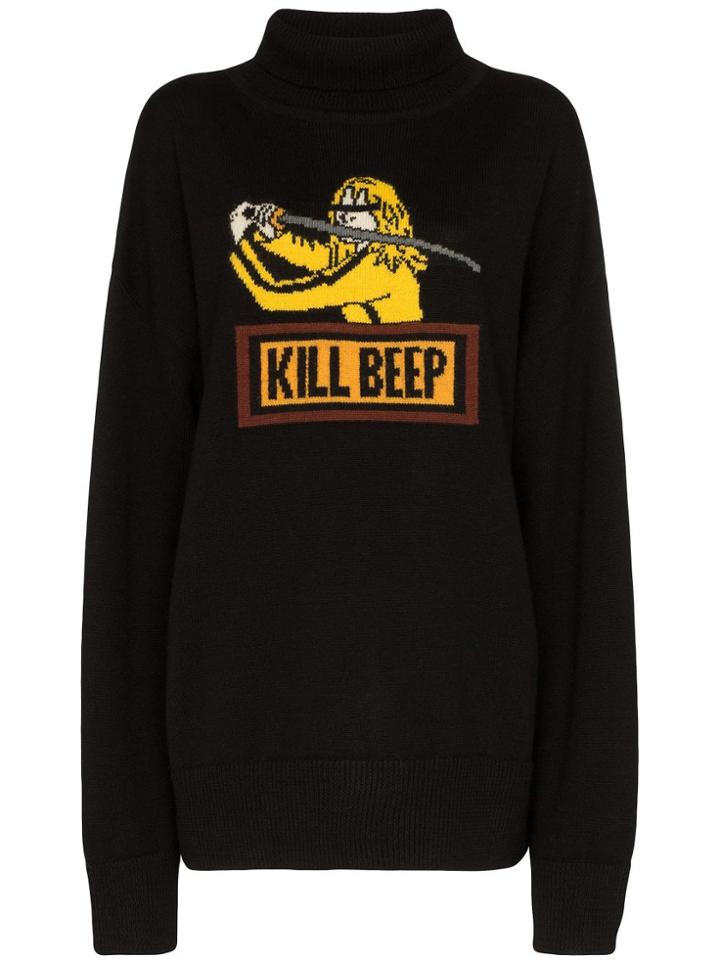 Ader Error Graphic Intarsia Knit Sweater - Black