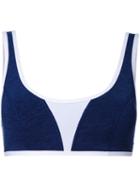Duskii - 'monte Carlo' Crop Bikini Top - Women - Neoprene - 8, Blue