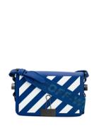 Off-white Diagonal Stripe Crossbody Bag - Blue