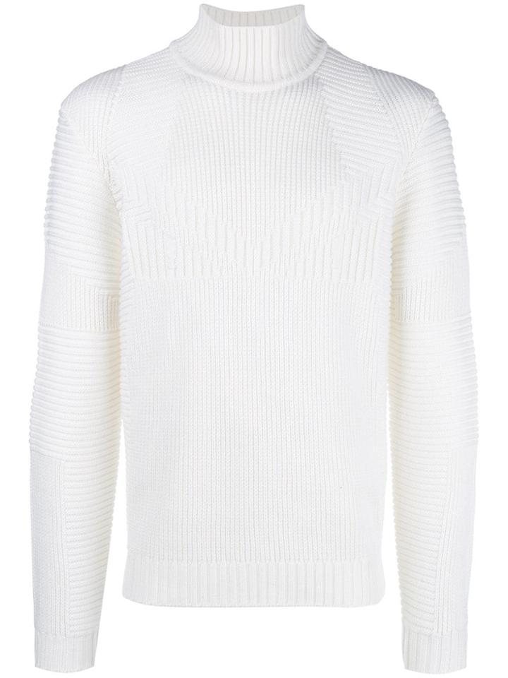 Fendi Ribbed Knitted Sweater - Nude & Neutrals