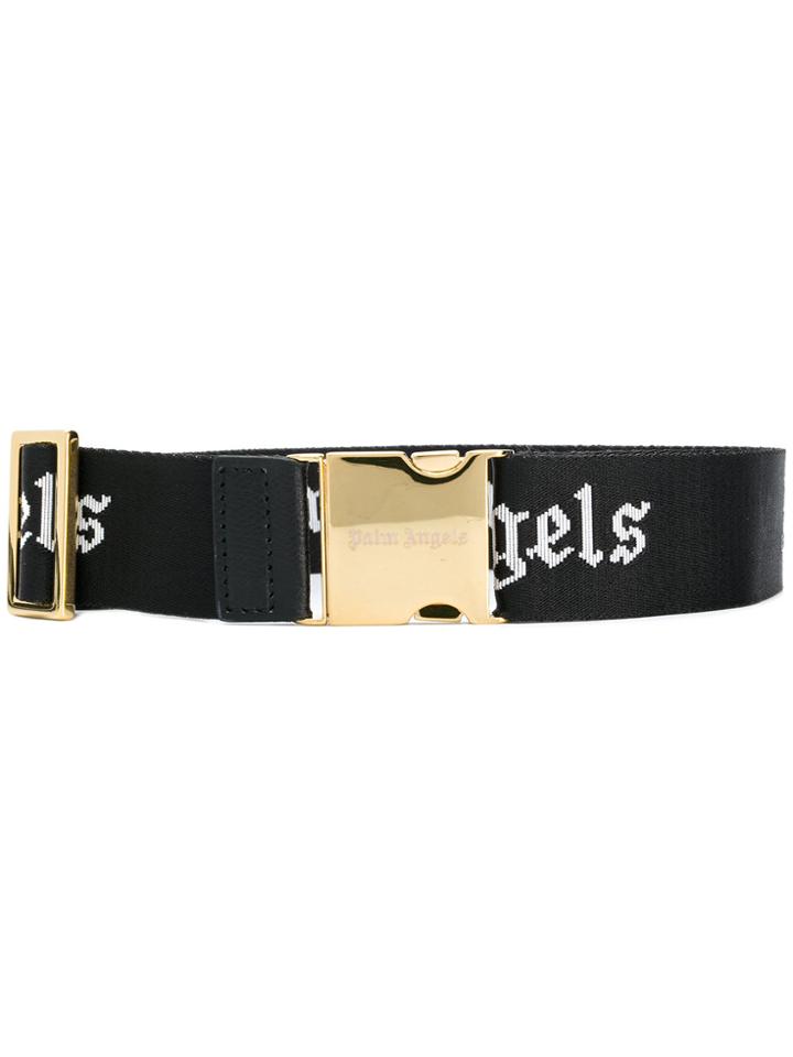 Palm Angels Logo Print Belt - Black