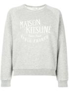 Maison Kitsuné Logo Print Sweatshirt - Grey