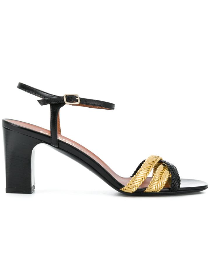 Michel Vivien Woven Strap Sandals - Black