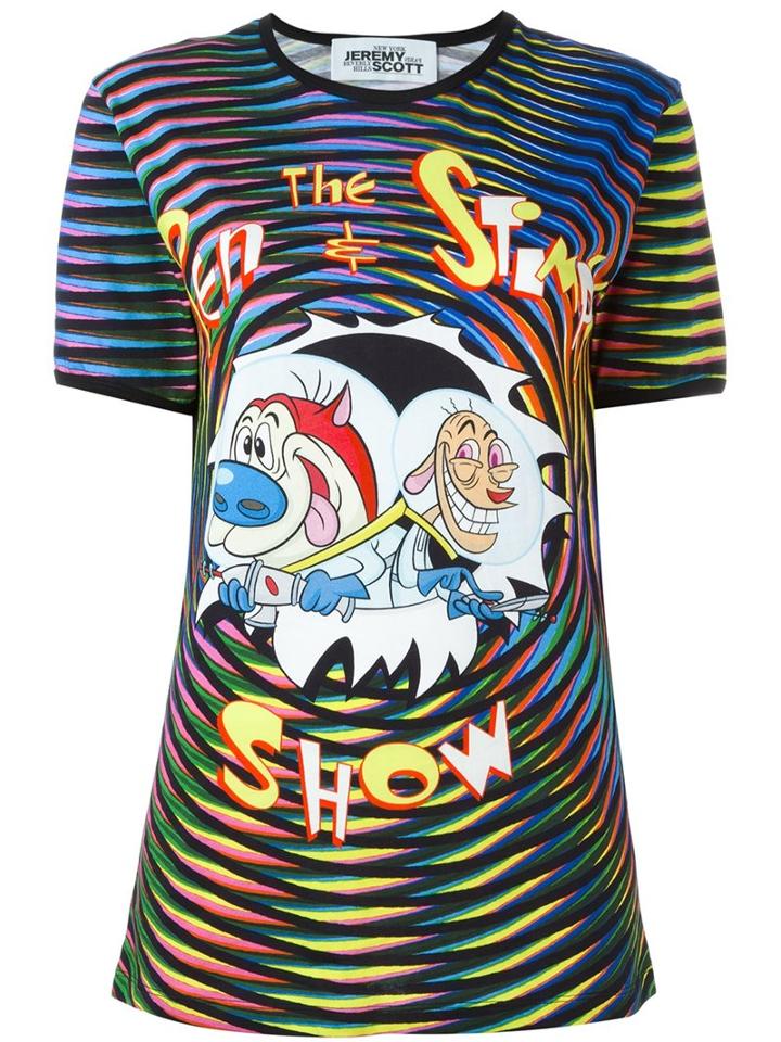 Jeremy Scott Ren & Stimpy Print T-shirt, Women's, Size: Medium, Cotton