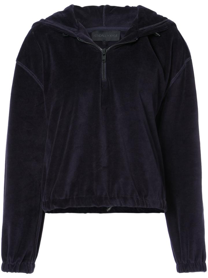 Kendall+kylie Zip Collar Hoodie - Blue