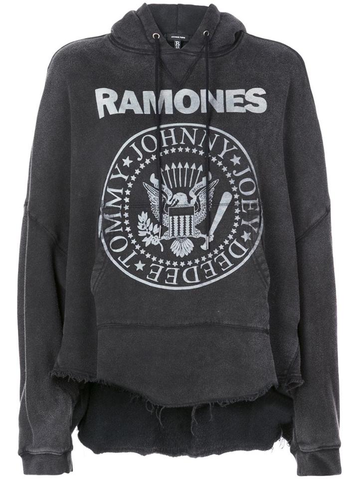 R13 Ramones Printed Hoodie - Black