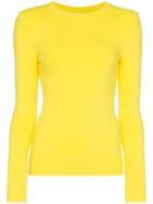 Joostricot Ribbed And Fitted Silk-blend Top - Yellow & Orange