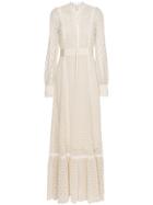 Gucci Macramé Logo Lace-trimmed Gown - Nude & Neutrals