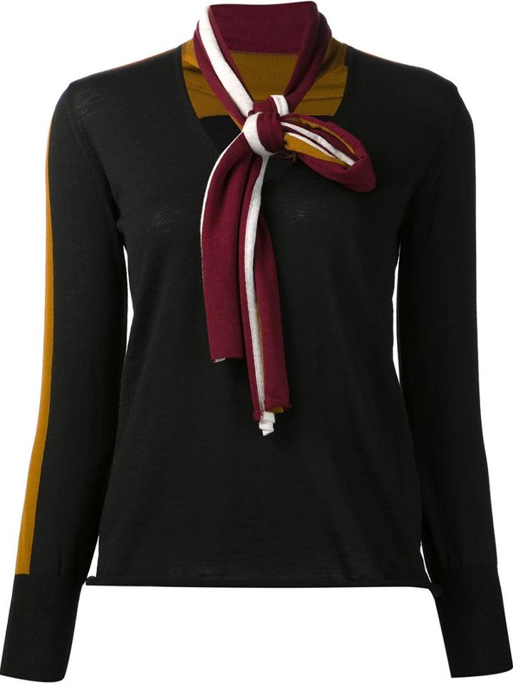 Tomas Maier Pussybow V-neck Blouse