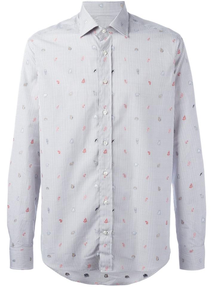 Etro 'animals' Print Shirt - Grey