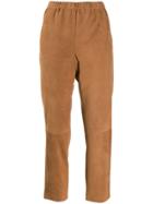 Drome Cropped Leather Trousers - Neutrals